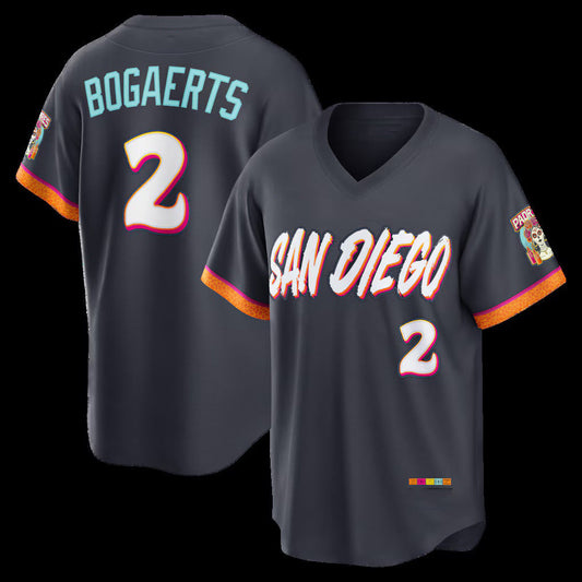 San Diego Padres #2 Xander Bogaerts Obsidian 2026 City Connect Stadium Stitched Baseball Jersey - Main View
