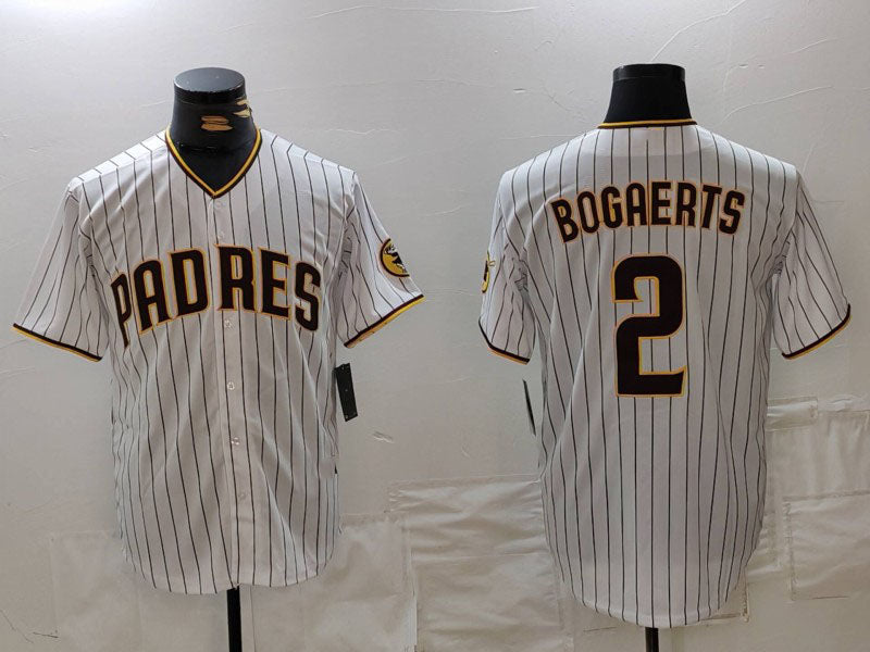 San Diego Padres #2 Xander Bogaerts White Cool Base Stitched Baseball Jersey - Main View