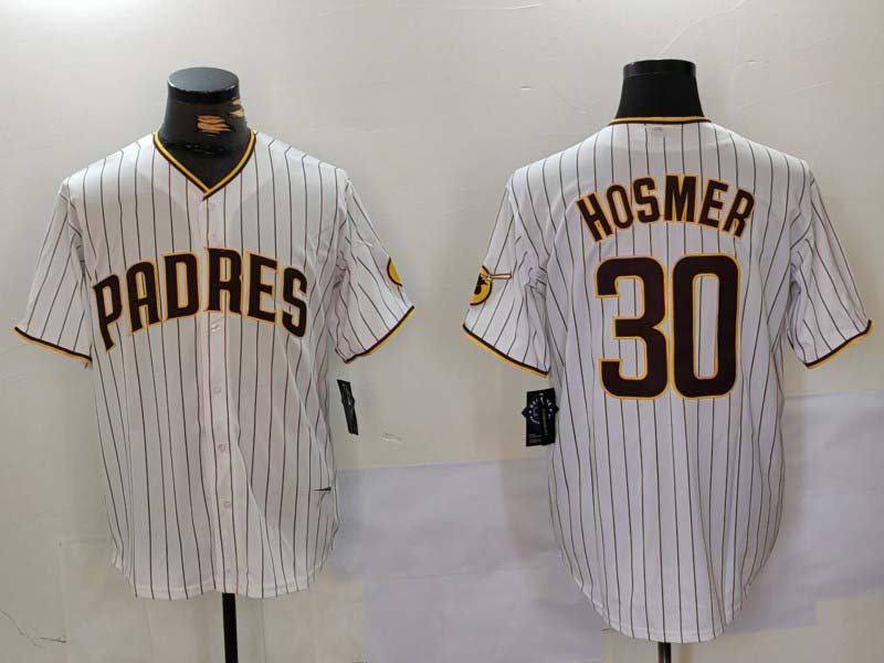San Diego Padres #30 Eric Hosmer White Stitched Cool Base Baseball Jersey - Main View