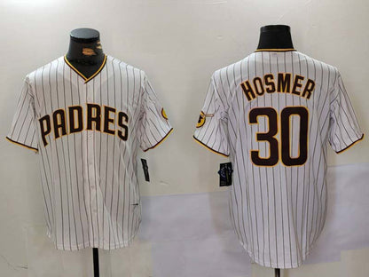 San Diego Padres #30 Eric Hosmer White Stitched Cool Base Baseball Jersey - Main View