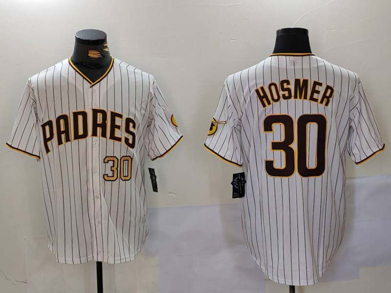San Diego Padres #30 Eric Hosmer White Stitched Cool Base Baseball Jersey - Main View