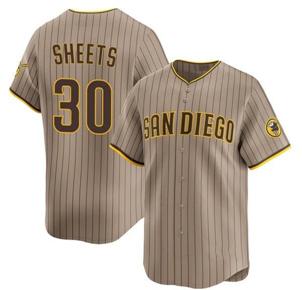 San Diego Padres #30 Gavin Sheets Tan 2026 Alternate Limited Stitched Baseball Jersey - Main View