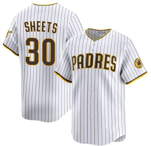 San Diego Padres #30 Gavin Sheets White 2026 Home Limited Stitched Baseball Jersey - Main View