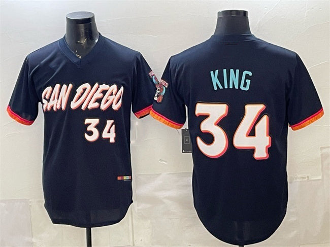 San Diego Padres #34 Michael King Obsidian 2026 City Connect Stadium Stitched Baseball Jersey - Main View