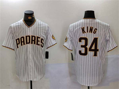 San Diego Padres #34 Michael King White Cool Base Stitched Baseball Jersey - Main View