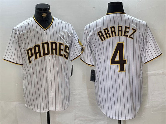 San Diego Padres #4 Luis Arraez White Cool Base Stitched Baseball Jersey - Main View