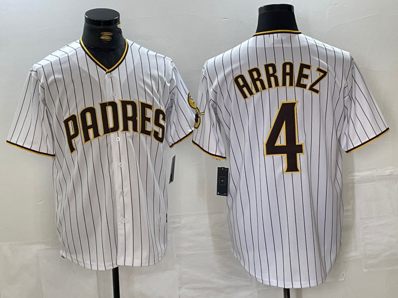 San Diego Padres #4 Luis Arraez White Cool Base Stitched Baseball Jerseys - Main View