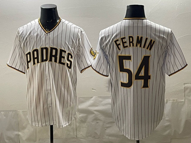 San Diego Padres #54 Freddy Fermin White Cool Base Stitched Baseball Jersey - Main View