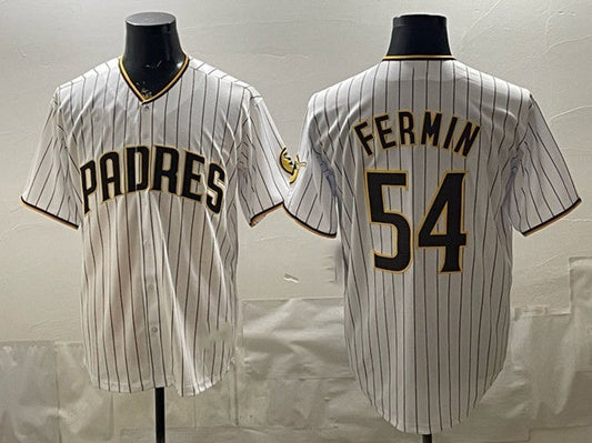 San Diego Padres #54 Freddy Fermin White Cool Base Stitched Baseball Jersey - Main View