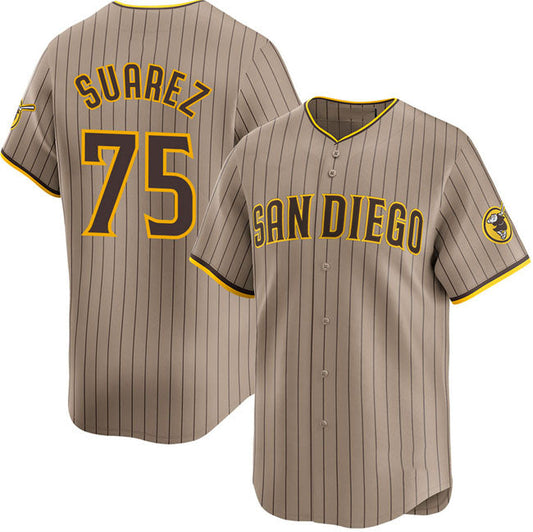 San Diego Padres #75 Robert Suarez Tan 2024 Alternate Limited Stitched Baseball Jersey - Main View