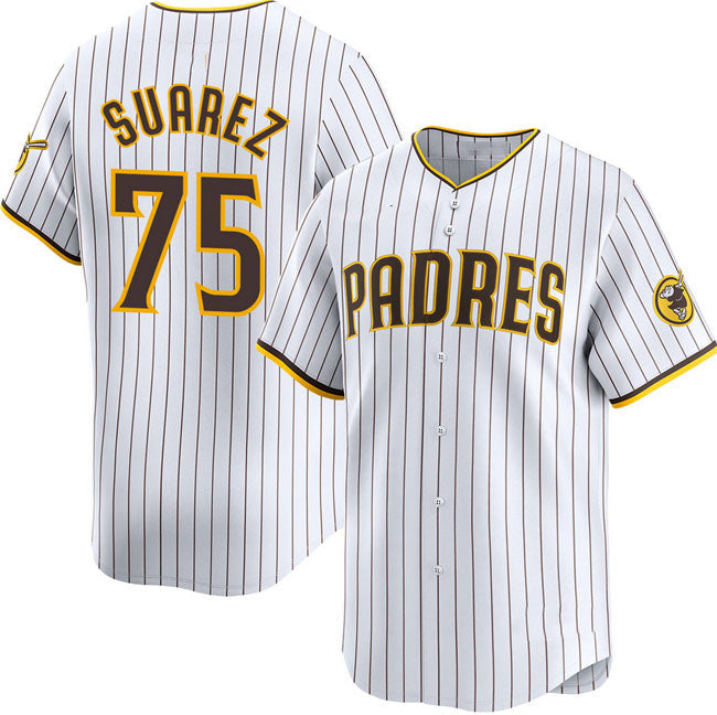 San Diego Padres #75 Robert Suarez White 2024 Home Limited Stitched Baseball Jersey - Main View