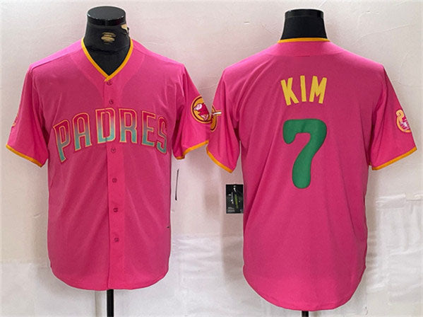 San Diego Padres #7 Ha-Seong Kim Pink Cool Base Stitched Baseball Jersey - Main View