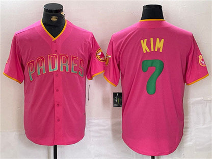 San Diego Padres #7 Ha-Seong Kim Pink Cool Base Stitched Baseball Jersey - Main View