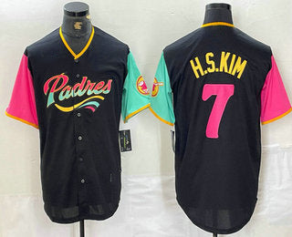 San Diego Padres #7 Ha Seong Kim Black NEW 2023 City Connect Cool Base Stitched Baseball Jerseys - Main View