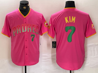 San Diego Padres #7 Ha Seong Kim Pink Player Number Fashion Baseball Jersey - Main View