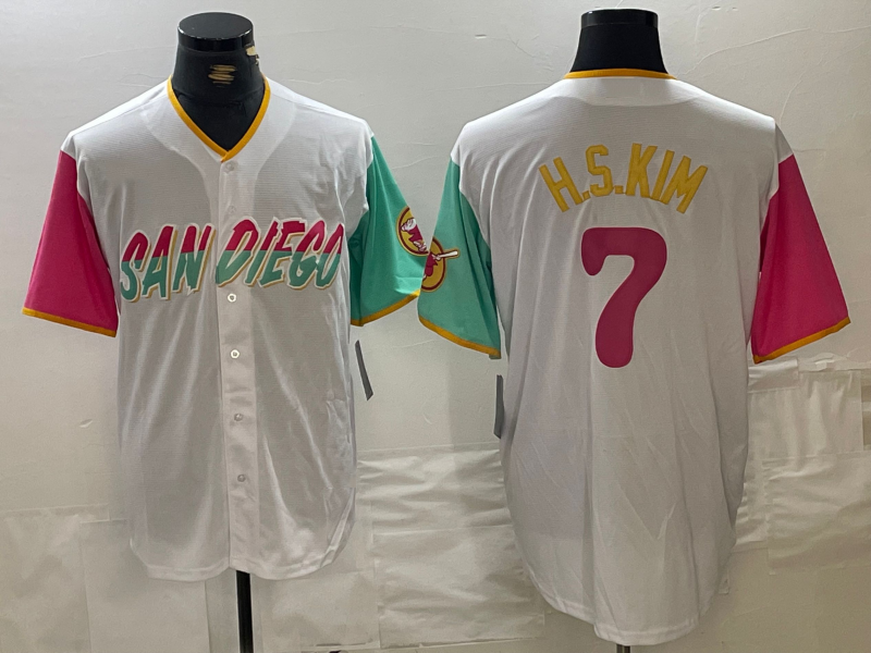 San Diego Padres #7 Ha Seong Kim White 2023 City Connect Cool Base Stitched Baseball Jersey - Main View