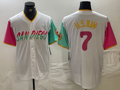 San Diego Padres #7 Ha Seong Kim White 2023 City Connect Cool Base Stitched Baseball Jersey - Main View
