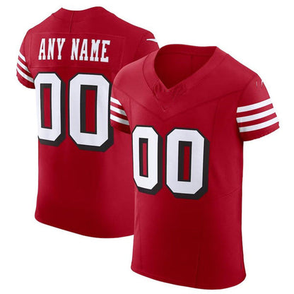 Custom SF.49ers Red Scarlet Vapor F.U.S.E. Elite  Jersey Stitched American Football Jerseys - Main View