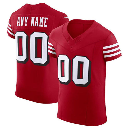 Custom SF.49ers Red Scarlet Vapor F.U.S.E. Elite  Jersey Stitched American Football Jerseys - Main View