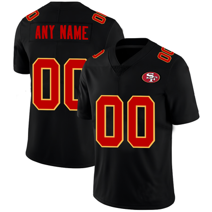 Custom SF.49ers Black American Stitched Name And Number Size S to 6XL Christmas Birthday Gift Football Jerseys - Main View