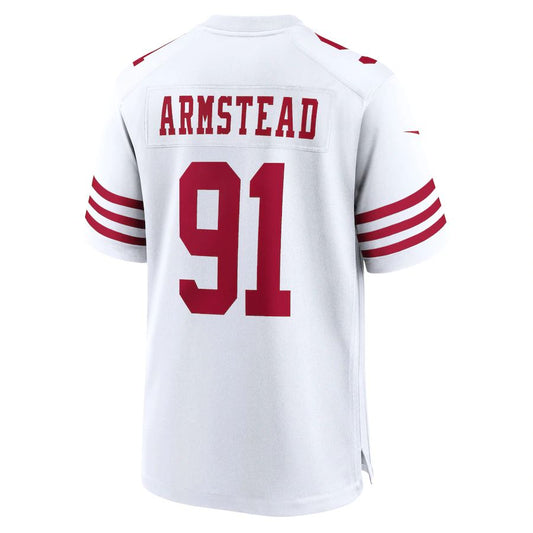 SF.49ers #91 Arik Armstead White Player Game Jersey Stitched American Football Jerseys - Main View