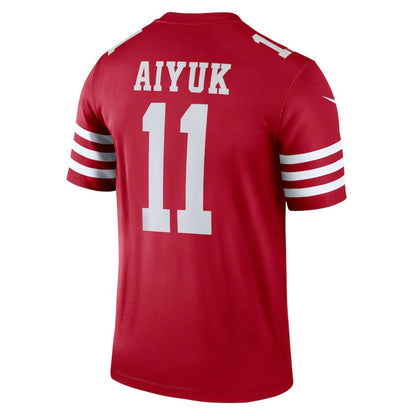 SF.49ers #11 Brandon Aiyuk Scarlet Legend Jersey Stitched American Football Jerseys - Main View
