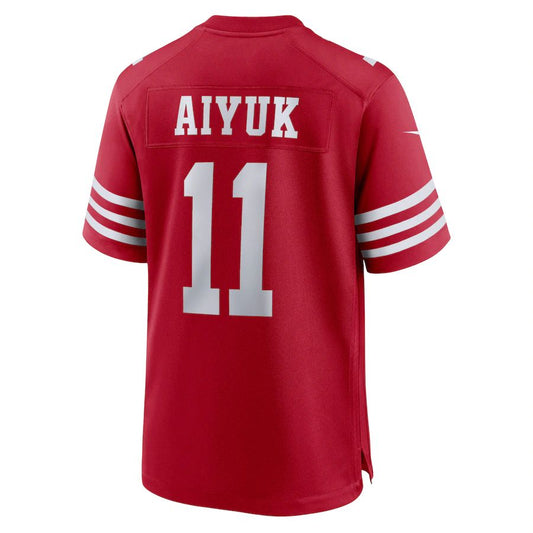 SF.49ers #11 Brandon Aiyuk Scarlet Team Player Game Jersey Stitched American Football Jerseys - Main View