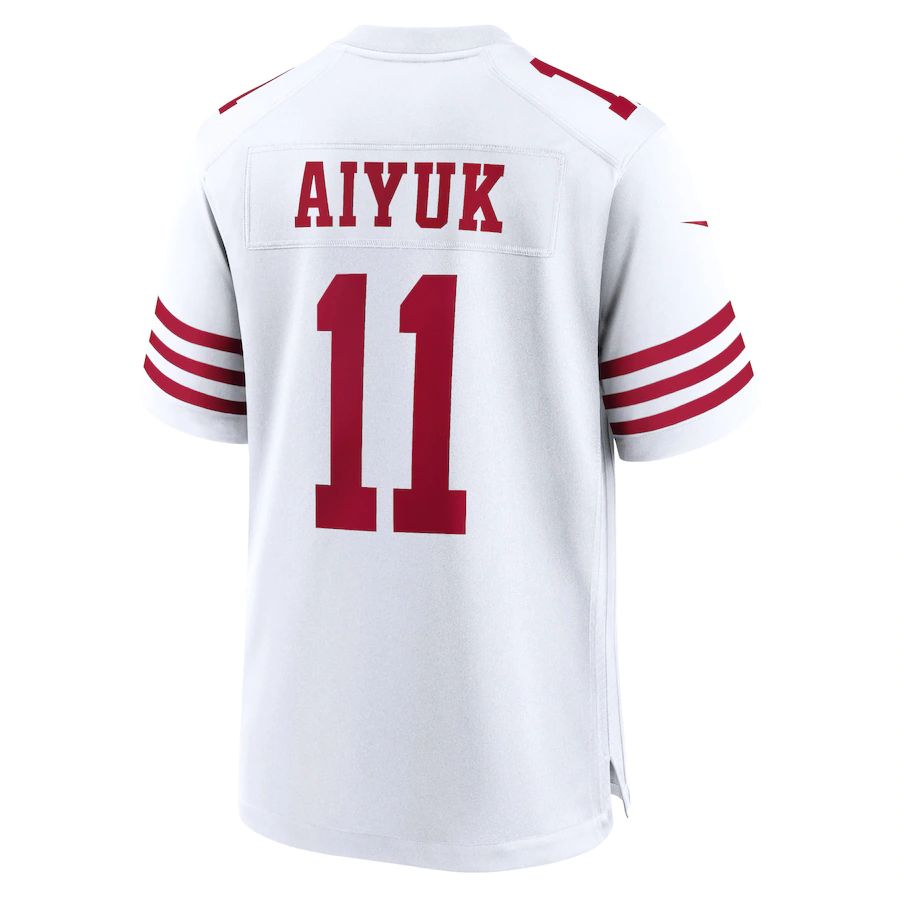 SF.49ers #11 Brandon Aiyuk White Player Game Jersey Stitched American Football Jerseys - Main View