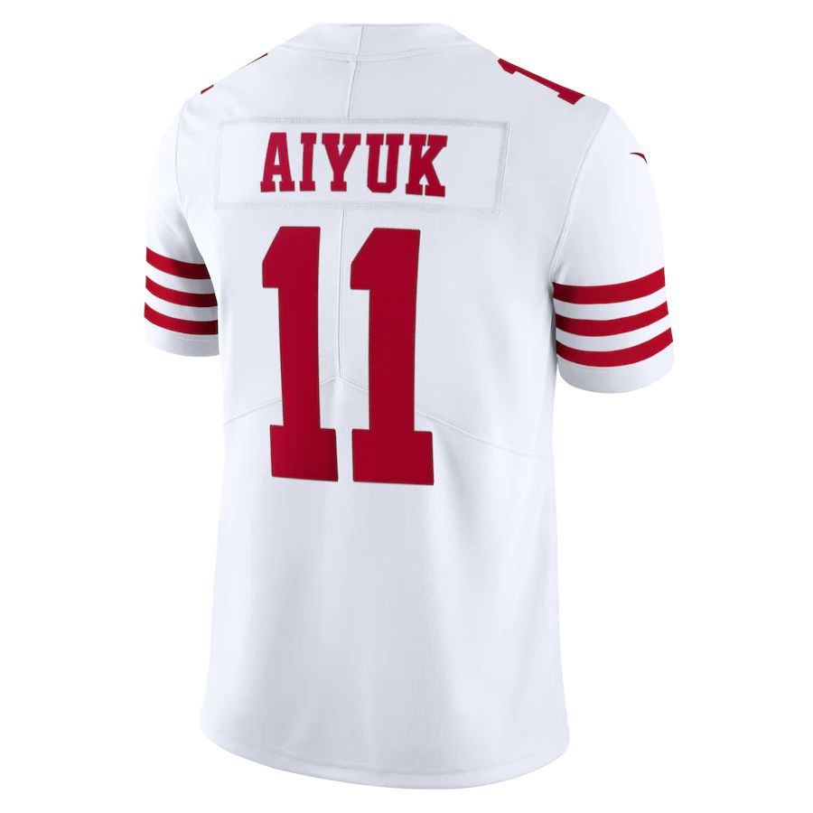 SF.49ers #11 Brandon Aiyuk White Vapor Limited Jersey Stitched American Football Jerseys - Main View