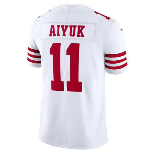 SF.49ers #11 Brandon Aiyuk White Vapor Limited Jersey Stitched American Football Jerseys - Main View