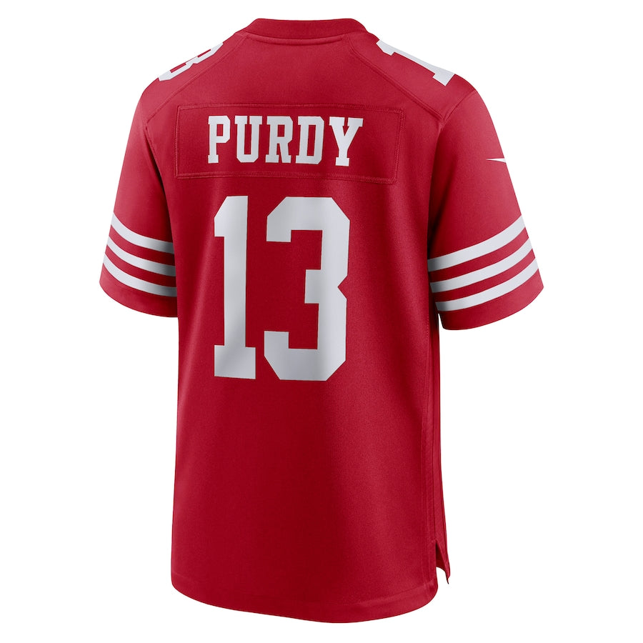 SF.49ers #13 Brock Purdy Scarlet Game Player Jersey Stitched American Football Jerseys - Main View