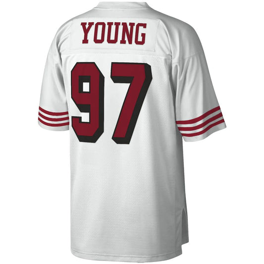 SF.49ers #97 Bryant Young Mitchell & Ness White 1994 Legacy Replica Jersey Stitched American Football Jerseys - Main View