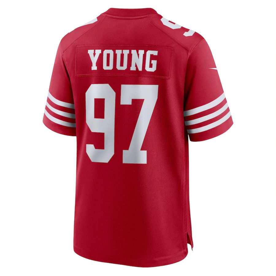 SF.49ers #97 Bryant Young Scarlet Retired Player Game Jersey Stitched American Football Jerseys - Main View