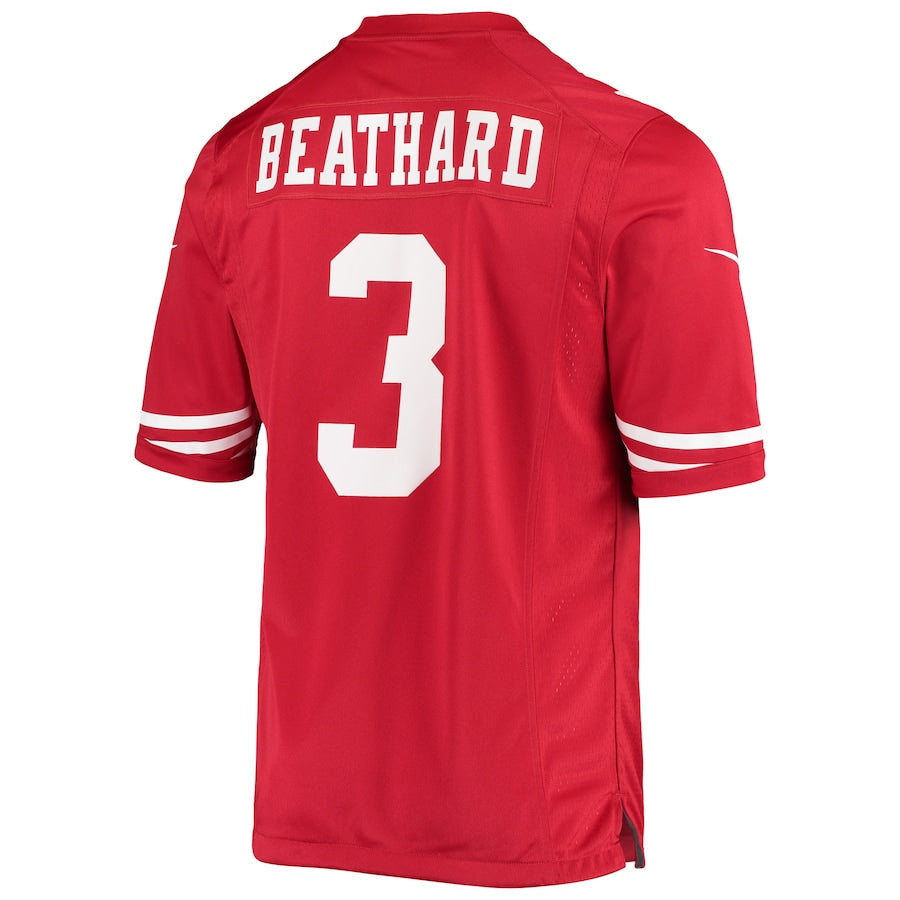 SF.49ers #3 C.J. Beathard Scarlet Game Player Jersey Stitched American Football Jerseys - Main View