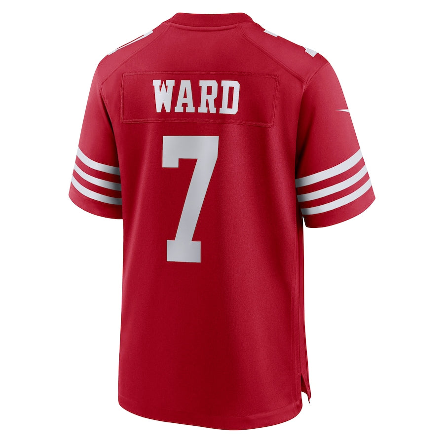 SF.49ers #7 Charvarius Ward Scarlet Game Player Jersey Stitched American Football Jerseys - Main View