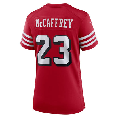 SF.49ers #23 Christian McCaffrey Scarlet Alternate Game Player Jersey Stitched American Football Jerseys - Main View