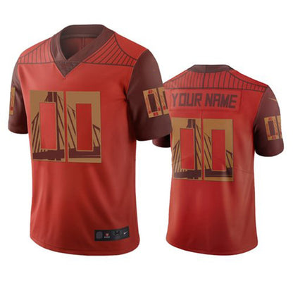 Custom SF.49ers Orange Vapor Limited City Edition Jersey Stitched American Football Jerseys - Main View