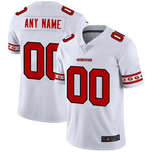 Custom SF.49ers White Team Logo Vapor Limited Jersey Stitched American Football Jerseys - Main View