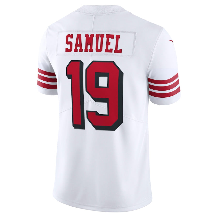 SF.49ers #19 Deebo Samuel Scarlet 75th Anniversary Alternate White Stitched Game Jersey - Main View