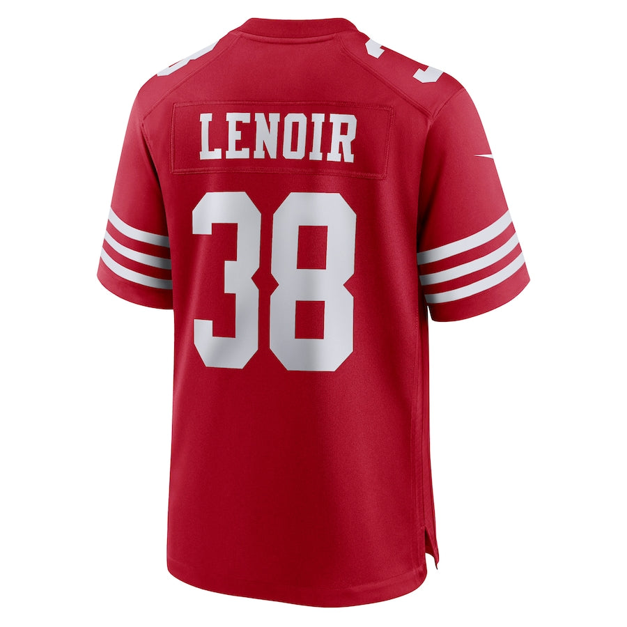 SF.49ers #38 Deommodore Lenoir Scarlet Game Player Jersey Stitched American Football Jerseys - Main View