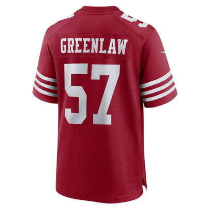 SF.49ers #57 Dre Greenlaw Scarlet Home Game Player Jersey Stitched American Football Jerseys - Main View