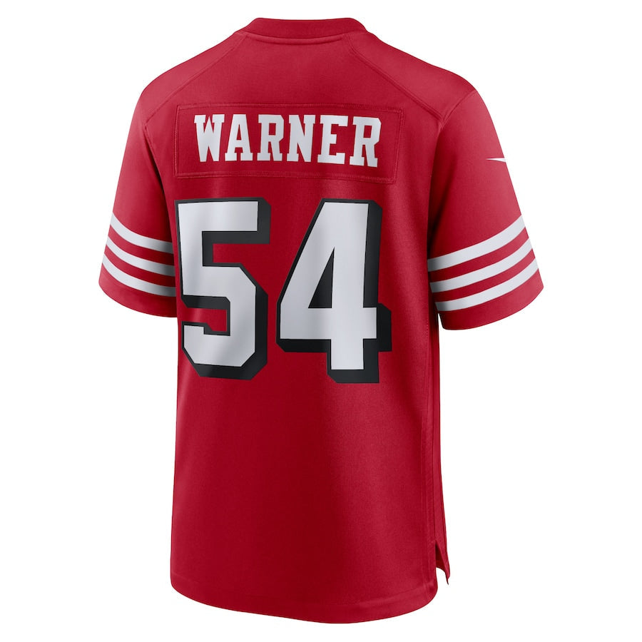 SF.49ers #54 Fred Warner Scarlet Alternate Player Game Jersey Stitched American Football Jerseys - Main View