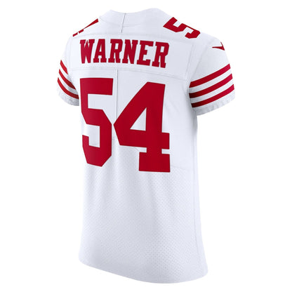 SF.49ers #54 Fred Warner White Vapor Elite Jersey Stitched American Football Jerseys - Main View