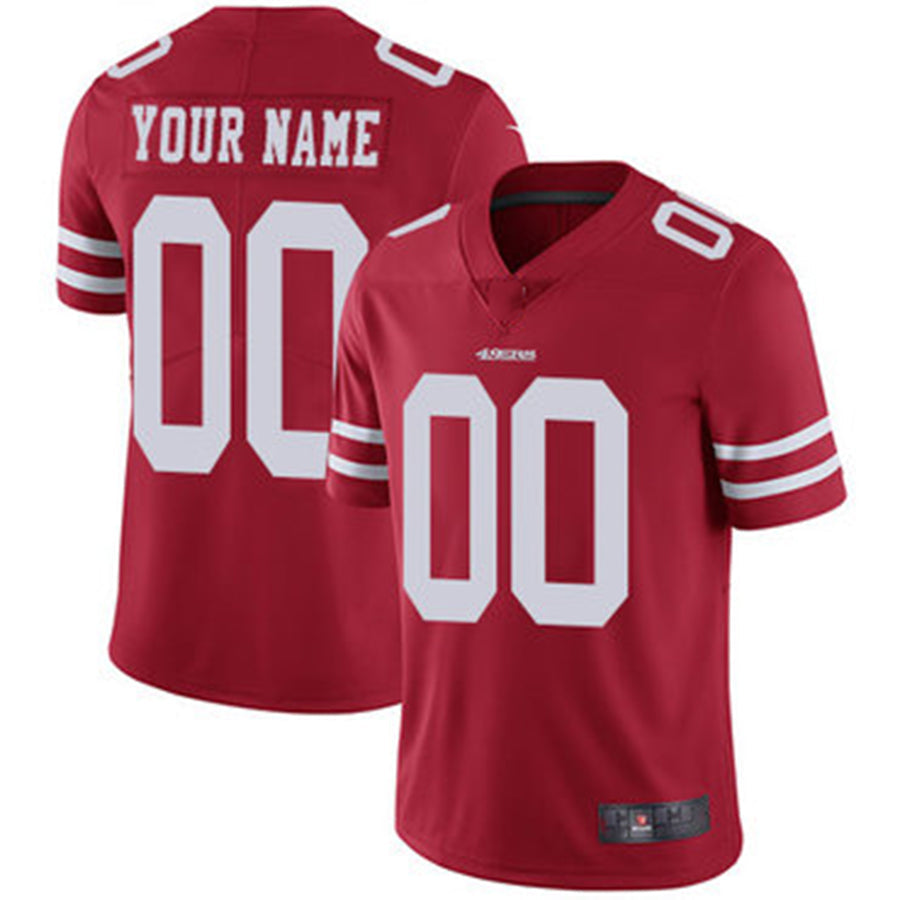Custom SF.49ers Home Red Vapor Untouchable Limited Jersey Stitched American Football Jerseys - Main View
