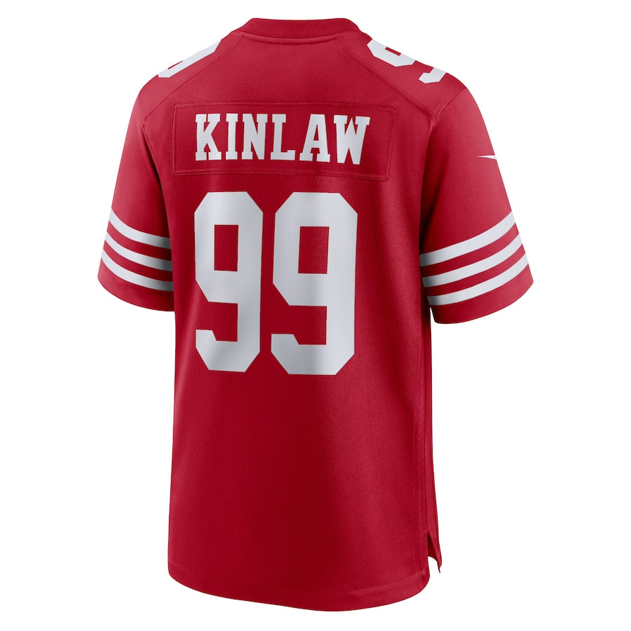 SF.49ers #99 Javon Kinlaw Scarlet Team Player Game Jersey Stitched American Football Jerseys - Main View