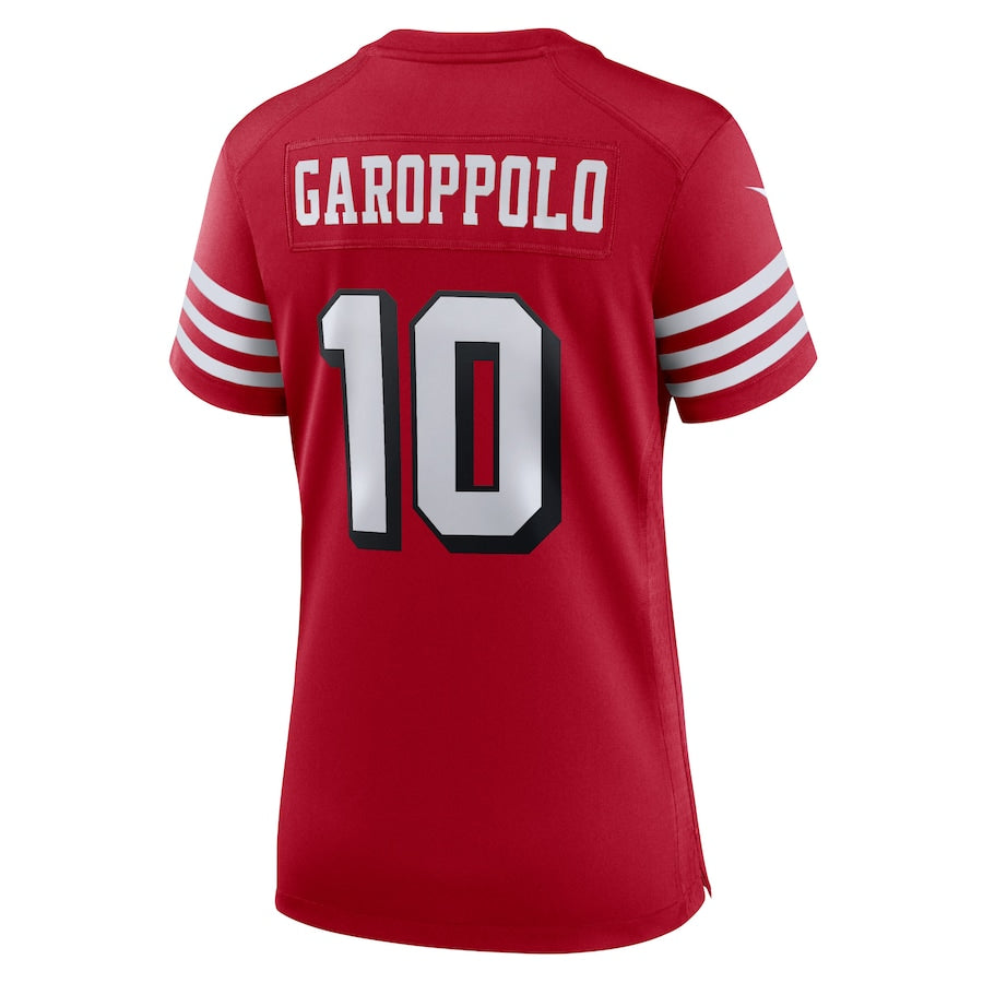 SF.49ers #10 Jimmy Garoppolo Red Alternate Game Jersey Stitched American Football Jersey - Main View