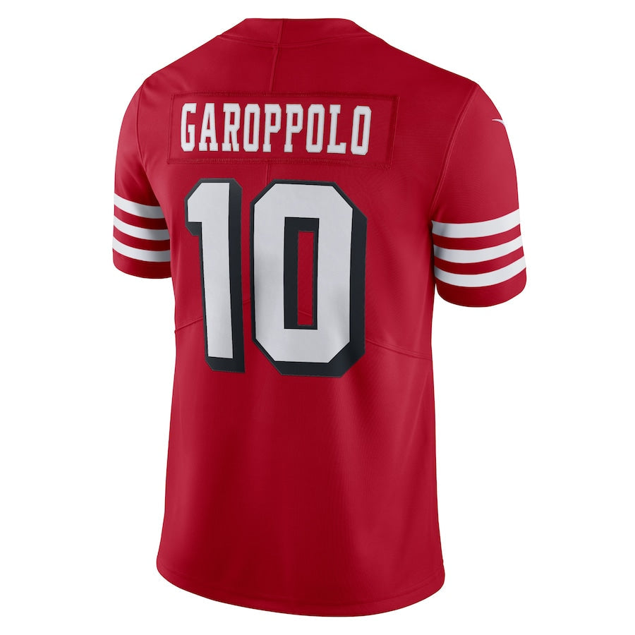 SF.49ers #10 Jimmy Garoppolo Red Alternate Vapor Limited Jersey Stitched American Football Jersey - Main View