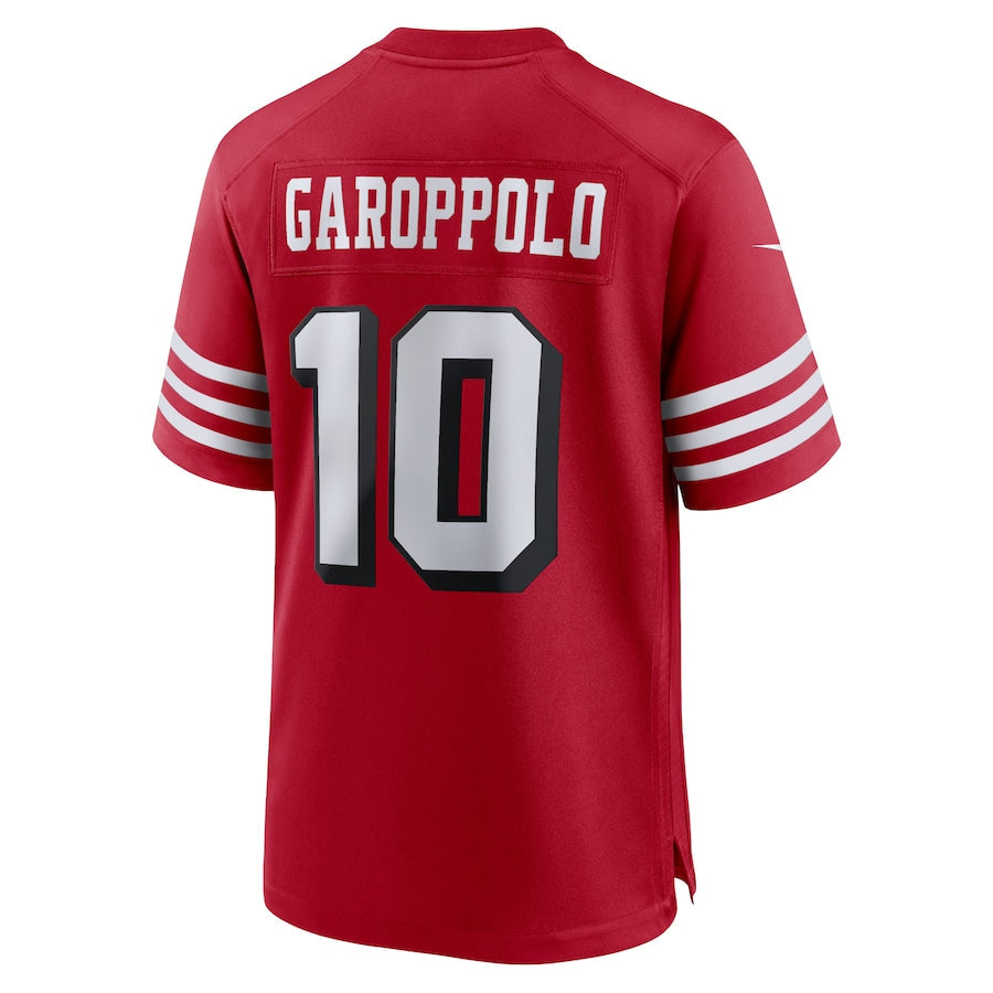 SF.49ers #10 Jimmy Garoppolo Scarlet Alternate Game Player Jersey Stitched American Football Jersey - Main View