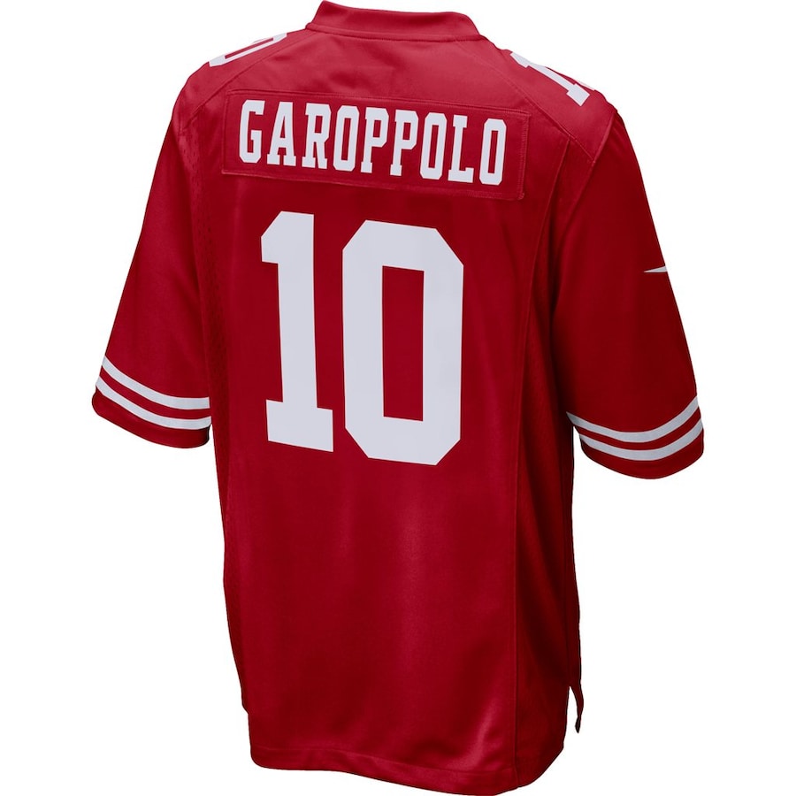SF.49ers #10 Jimmy Garoppolo Scarlet Game Jersey Stitched American Football Jersey - Main View
