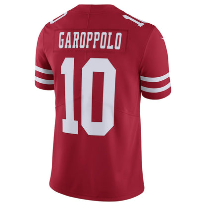SF.49ers #10 Jimmy Garoppolo Scarlet Vapor Untouchable Limited Jersey Stitched American Football Jerseys - Main View